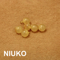 NIUKO accessories imitation jade beads yellow high grade glossy shirt button knitting exquisite button translucent accessories