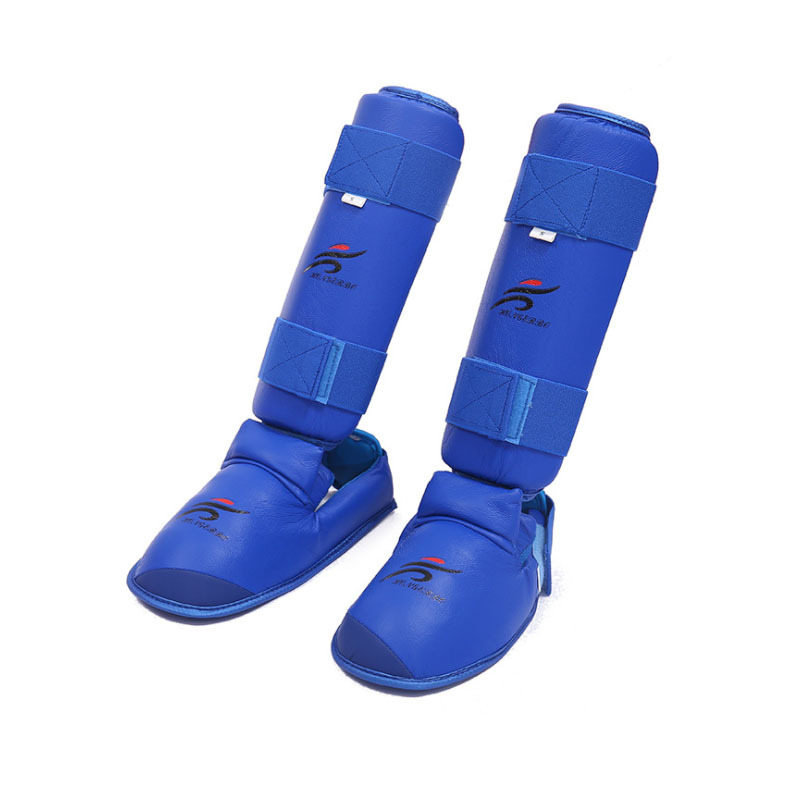 Children's karate guard legs with legs back red blue Boxing scattered adults Taekboxing training taekwondo protective shin