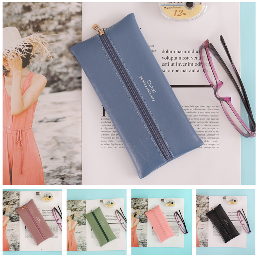 Simple creative pencil bag female high school students men and women pencil bag college students small fresh and cute stationery box storage bag
