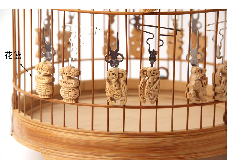 thiết bị Bird BOXWOOD quả trái cây ngã ba ngã ba lồng một cái lồng chim tiểu mục thêm trái cây Acacia thêu mắt nóng - Chim & Chăm sóc chim Supplies cám cho chim