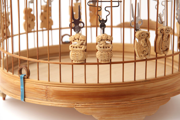 thiết bị Bird BOXWOOD quả trái cây ngã ba ngã ba lồng một cái lồng chim tiểu mục thêm trái cây Acacia thêu mắt nóng - Chim & Chăm sóc chim Supplies cám cho chim