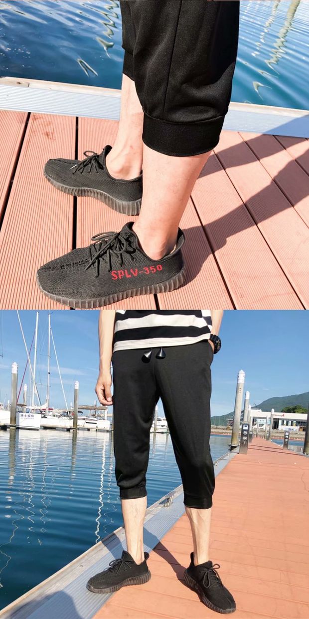 Quần crop top nam phiên bản Hàn Quốc của xu hướng tự tu luyện 7 điểm quần short nam quần ống loe siêu lửa 7 điểm khoe mông quần short bò nam đẹp