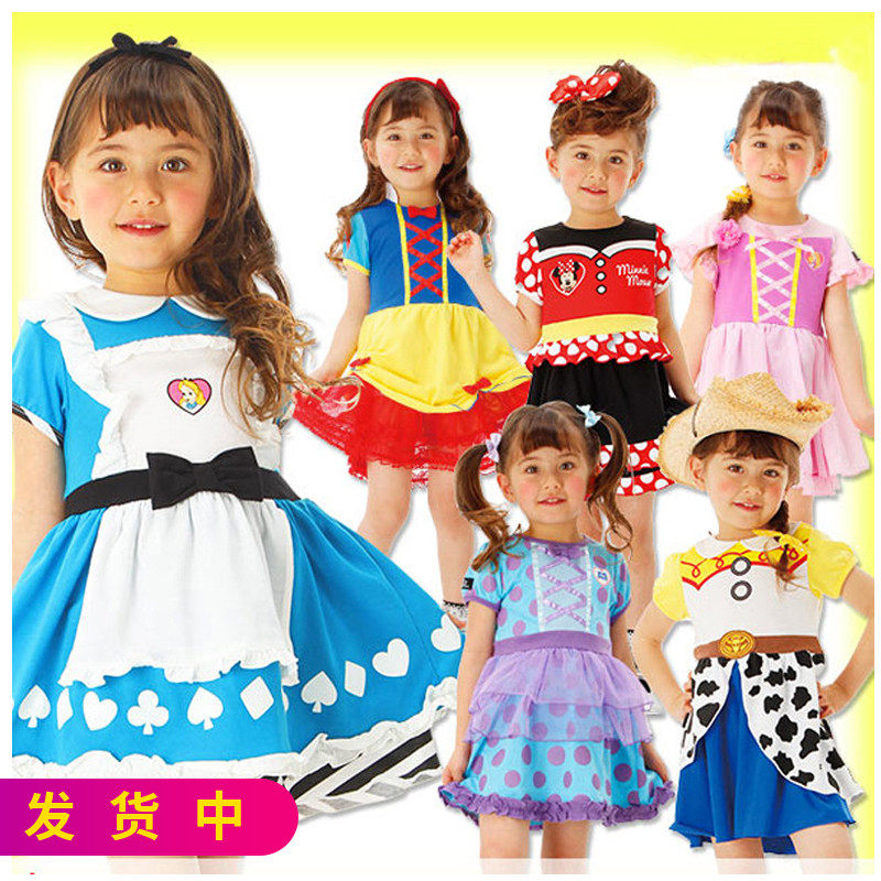 2021 Foreign Trade Summer Clothing Girl Sufia Alice Love Sand Ana Trice Princess White Snow Princess Cotton Foreign Dress