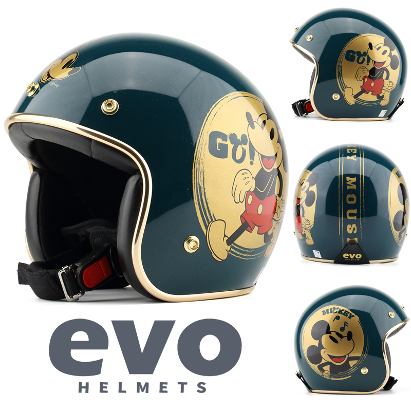 Taiwan Evo Deluxe Retro Gold Mickey Vintage Safety Helmet Motorcycle Adult Helmet Unisex Warm 3/4 Helmet Taiwan Evo Deluxe Retro Gold Mickey Vintage Safety Helmet Motorcycle Adult Helmet Unisex Warm 3/4 Helmet