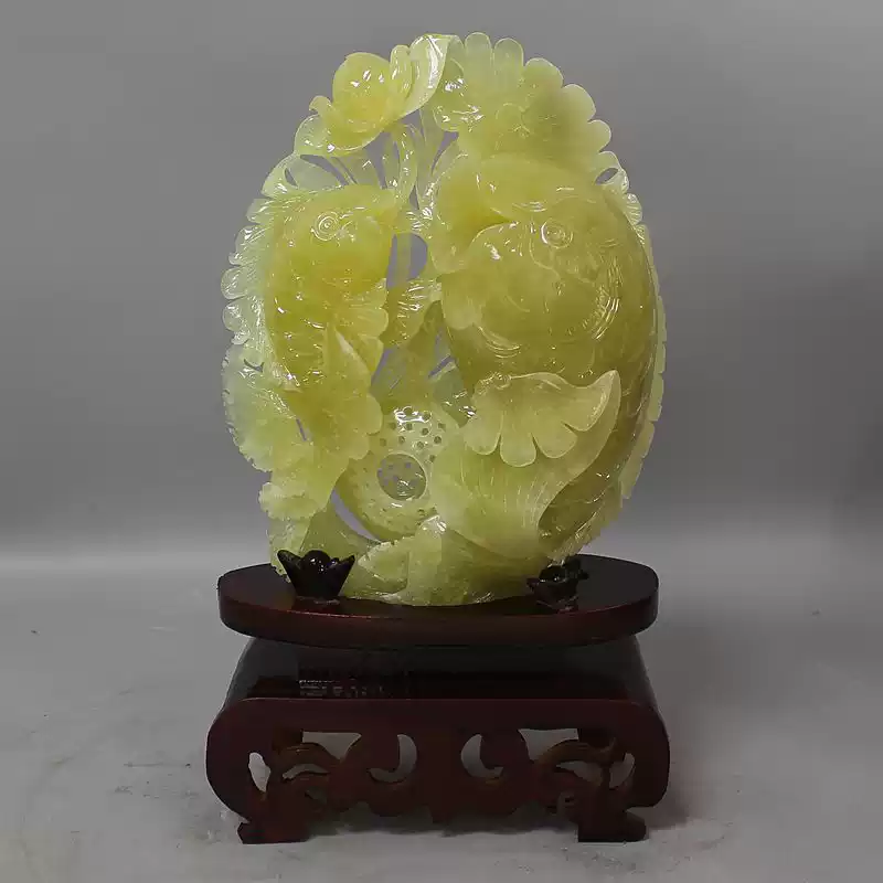 岫玉原石雕刻玉器摆设天然岫玉白菜玉雕