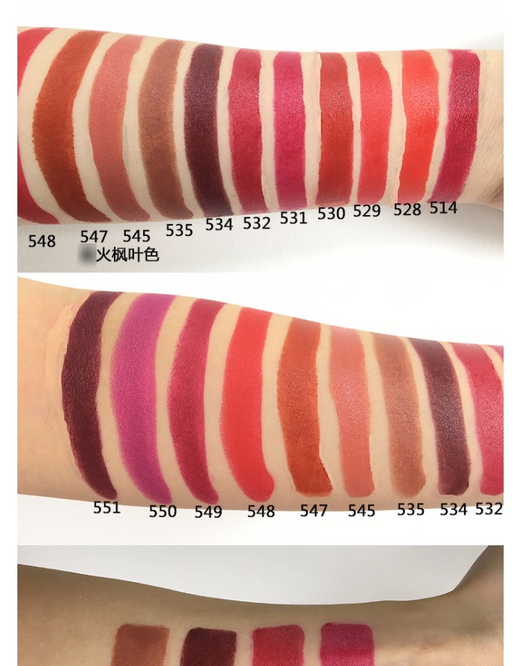 Hoa Kỳ laLA COLORS LIPSTICK mờ son môi son môi 547 Maple Leaf Red 535 530 merzy m3