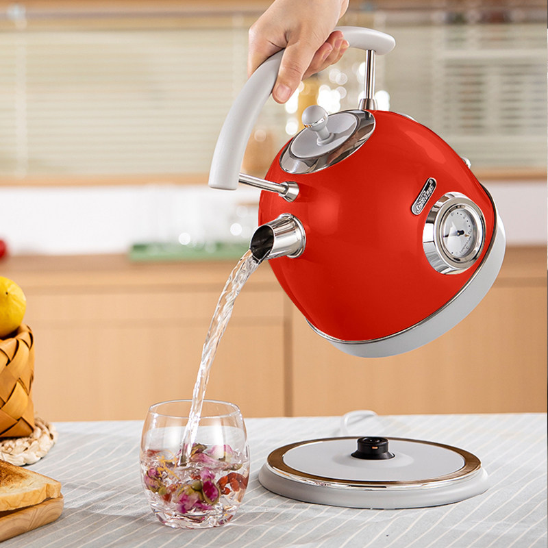 British Cidylo Electric Kettle with Integrated Insulation, Retro-Style Household Constant Temperature Smart Electric Kettle 1.8L