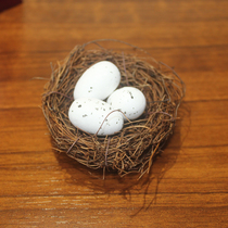 Retro Nostalgia Natural Vine Grass Choreography Bird Nest Shooting props Mori Family Residence Ornament Living Room Decoration Pendulum