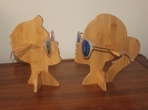 High-end Varnish-wood Bamboo Heads Glasses Show Shelf Wood Sunglasses Display Bracket Log Sunglasses Nearsighted Props