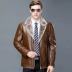 Playboy nhập Hained fur một da nam áo khoác da cừu trung niên nam áo khoác cha