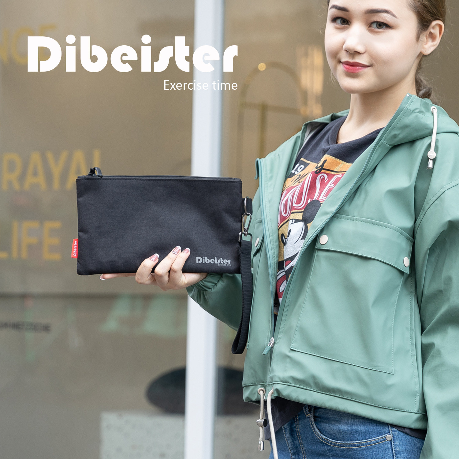 Dibeister Outdoor Sports Portable Light Collection Bag Mobile Phone Bag Hands With Zero Wallet Wrist Bag Walk Bag-Taobao