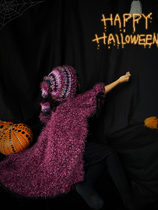 Sephilia original Halloween witch purple cloak dreamy plush knitted wizard hat girls cos