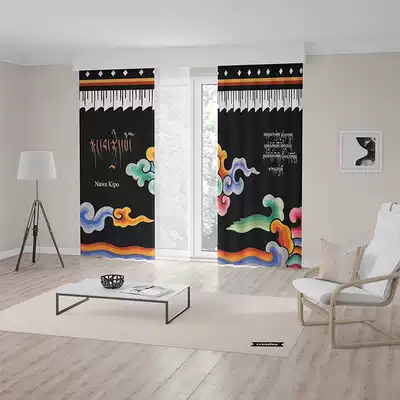 Customized finished curtains, ethnic style, bedroom, Tibetan living room, personality, Tibet, small windows, punch-free installation