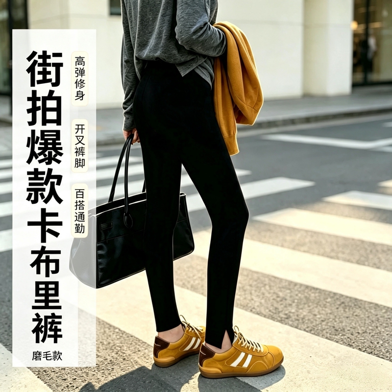 2026 Autumn/Winter New Capri Pants Brushed Fleece High Waist Elastic Slimming Leggings Eight-Nine Length Yoga Pants 2026 Autumn/Winter New Capri Pants Brushed Fleece High Waist Elastic Slimming Leggings Eight-Nine Length Yoga Pants