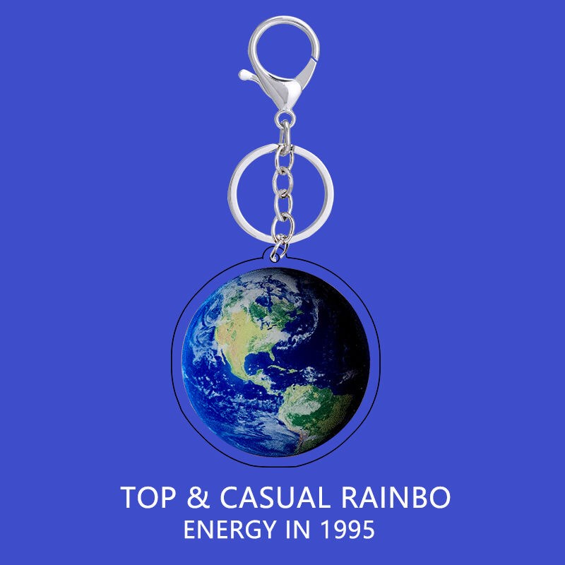 Rainbo Earth Creative Personality Keychain Planet Backpack Pendant Unisex Acrylic Keychain Ornament Collection