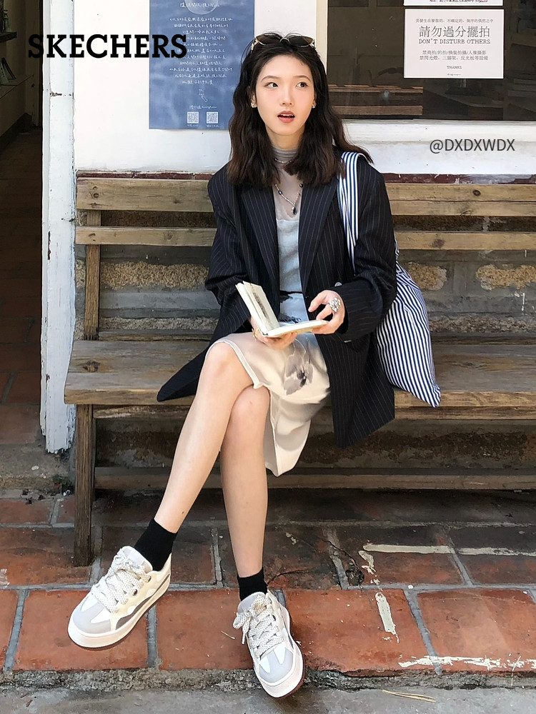 Skechers 斯凯奇 25年春季款 斑斓面包 厚底增高女式休闲鞋 177782 88VIP会员折后¥169.14包邮