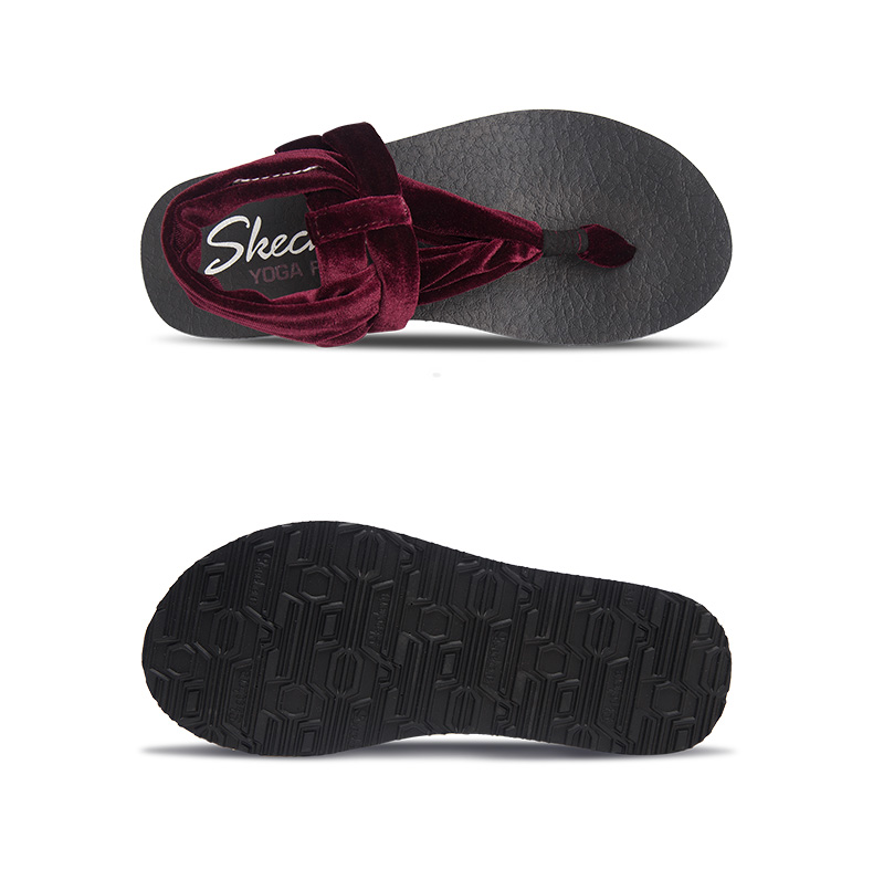 Skechers Skechers của phụ nữ new trọng lượng nhẹ pinch dép thời trang da lộn giày bãi biển dép 31551