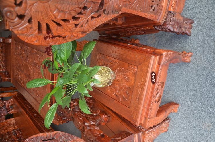 Gỗ hồng mộc Miến Điện Cửu Long tám ngựa Sofa Baoding Sofa Cửu Long sofa đích thực trái cây gỗ hồng mộc lớn đồ gỗ nội thất - Bộ đồ nội thất giường thông minh