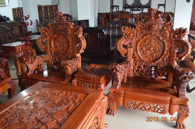 Gỗ hồng mộc Miến Điện Cửu Long Sofa Baoding Kirin nội thất phòng khách cổ điển Việt Nam nội thất gỗ gụ đặc biệt - Bộ đồ nội thất ghế sofa đẹp hiện đại