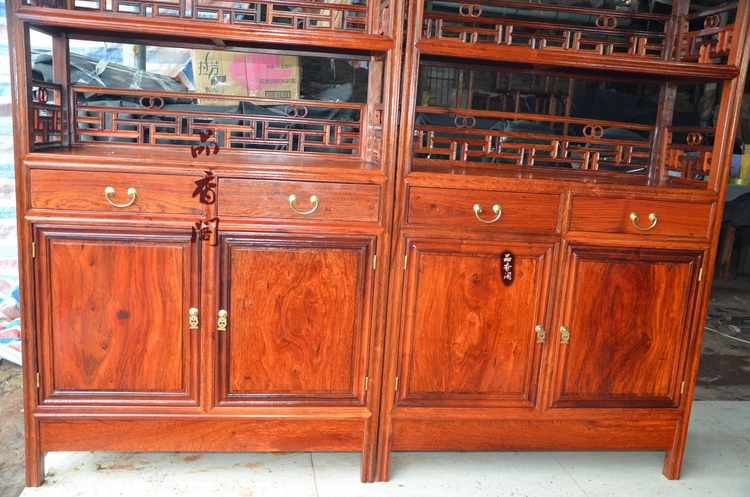 Kệ sách gỗ hồng mộc Miến Điện Mahogany Nội thất gỗ nguyên khối Tủ sách phong cách Ming tủ nhựa quần áo 4 ngăn