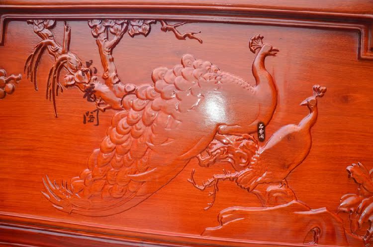 Rosewood Phoenix Sofa Peacock Sofa Mahogany Sofa Rosewood Sofa Đặc biệt Gỗ hồng mộc Nội thất gỗ rắn - Bộ đồ nội thất sofa gỗ