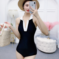 Swimsuit women 2021 new one-piece v-neck triangle thin Korean ins small fragrant wind sexy sleeveless sleeveless