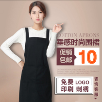 Apron Korean Fashion Kitchen Home Work Advertising Thickened Apron Custom Printing Embroidery Embroidery Printing