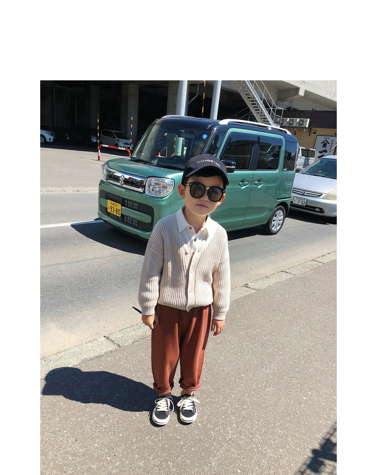 Chen Chen Ma Boys Children Áo len dày Áo khoác nam hoang dã Baby Pure Color cardigan Cardigan Top áo ấm cho bé
