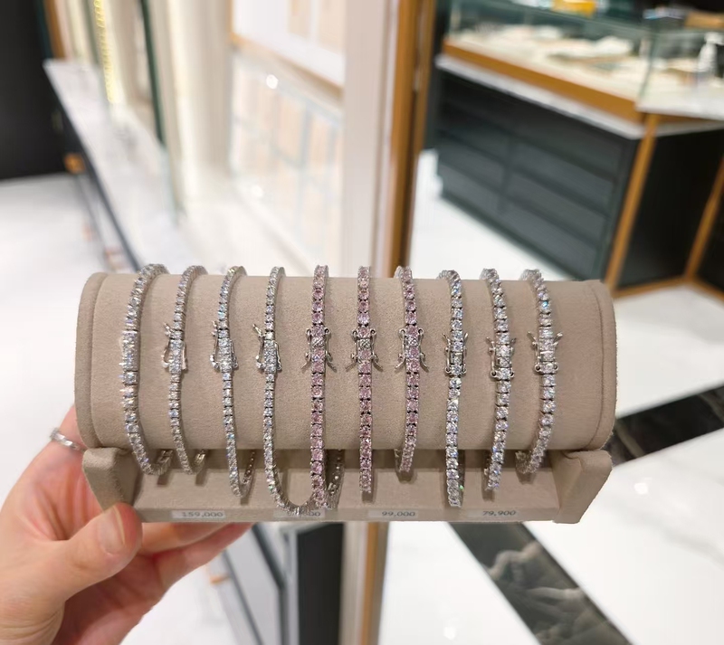 Authentic Korean Purchase Lloyd Tennis Bracelet Silver-Plated Copper Sterling Silver Zircon Bracelet Black Pink/Jennie