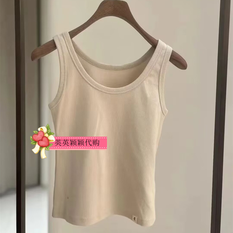 1001B2210003 Genuine Store Product 2025 Summer 3-3 Cotton Stretch Ribbed Camisole 396