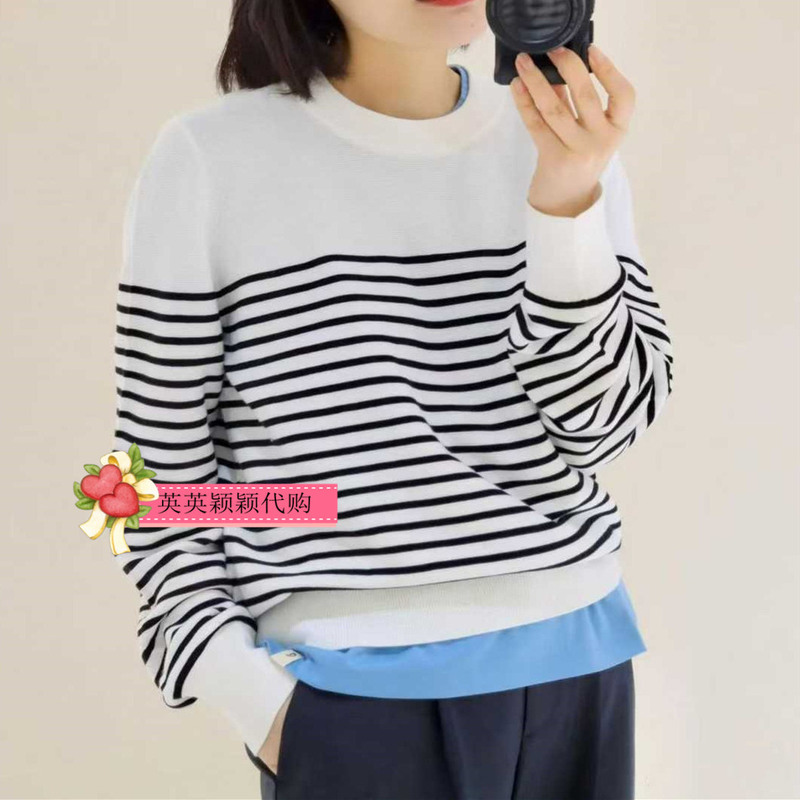 1003B2022801 Genuine Product from the Store, Spring 2026, 1-3 Stripes Knit Sweater 1296