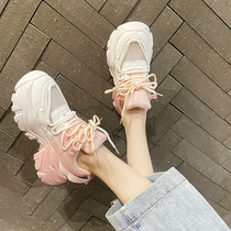 Collage Mesh Noodles Old Daddy Shoes Women Ins Tide Shoes 2022 New Summer 100 Hitch Cakes Bottom Student Sneakers Thin