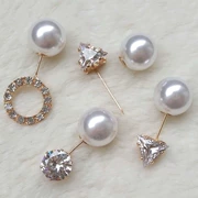 Mới đơn giản Nhật Bản và Hàn Quốc từ pin trâm cài áo len ngọc trai rhinestone áo len hoang dã khóa cổ áo chống sáng