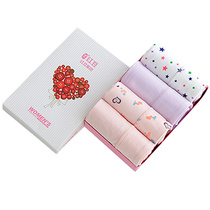 Red bean underwear women cotton waist comfortable large size cute belly lift hip cotton breathable breifs gift box