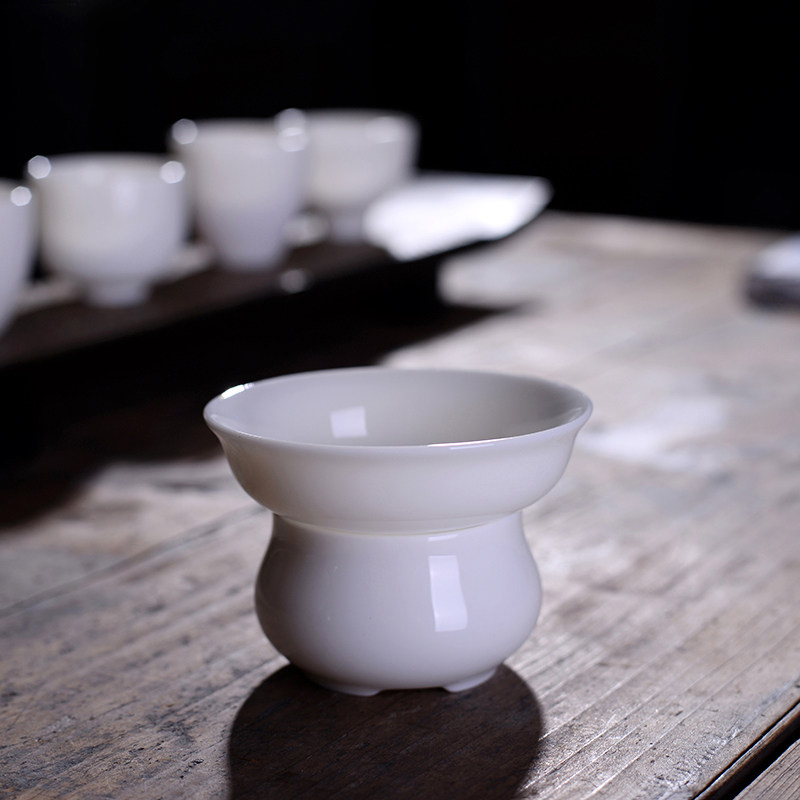 Dehua suet jade porcelain household ceramic tea filter fair cup tea leaking tea filter accessories filter