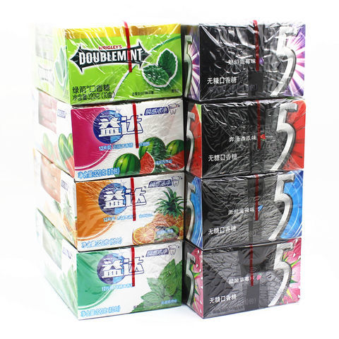 Green Arrow Extra Black 5 Sugar-free chewing gum 12 pieces*10 whole box 120 pieces mint flavor supermarket snacks