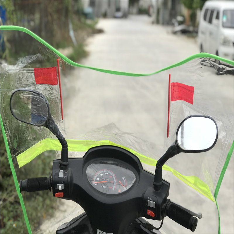Kính chắn gió xe máy dày bốn mùa viền mưa trong suốt pin trước kính chắn gió HD nữ Kính cản gió xe máy