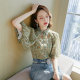 Xi Keer floral chiffon shirt women's short-sleeved beautiful small shirt 2022 spring and summer fashion shirt simple style elegant top