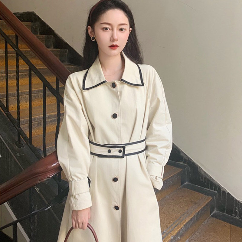 Women's dress The new Hepburn Wind weaters women Fall covetresses Long sleeves Dress Cashew slim medium Long version Temperament Long Dress