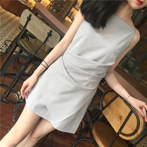 2020 new gentle wind fairy one word collar off shoulder sexy hollowed out dress female summer slim body sling skirt