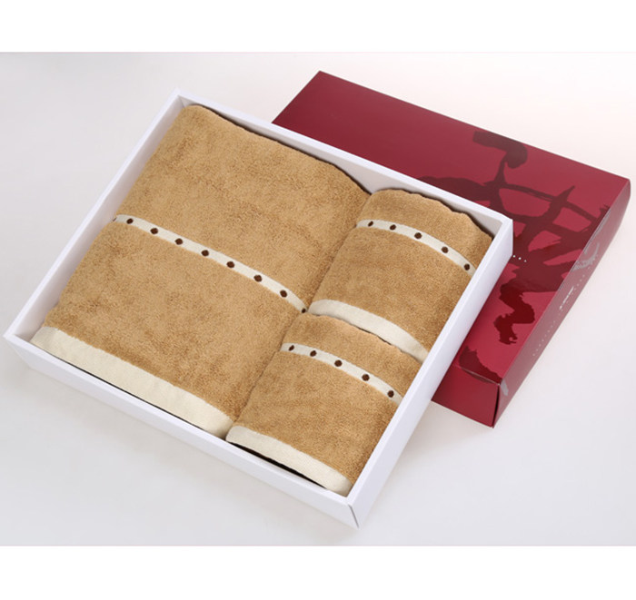 Gold Number towel One bath towels Two face towels Gift Box Pure Cotton Quantity