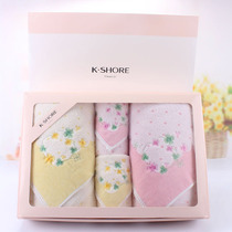 Gold cotton towel gift box bath towel face towel square scarf four-piece set six-piece set g1959 embroidered lace edge