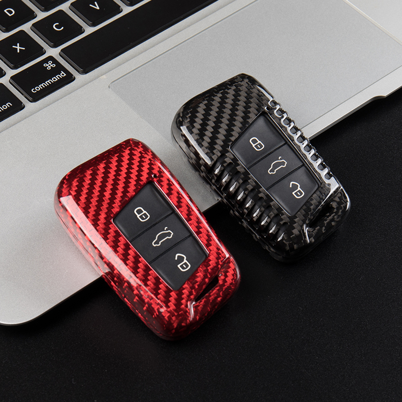 Volkswagen Cc Lingdu Touron Tiguan L Golf 7 Golf 8 Gti Carbon Fiber Key Shell Protective Cover with Buckle Volkswagen Cc Lingdu Touron Tiguan L Golf 7 Golf 8 Gti Carbon Fiber Key Shell Protective Cover with Buckle