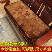 Sofa gỗ đệm đệm xốp dày chống trượt cơ thể dài ghế đệm gỗ đỏ sofa sang trọng đệm mùa đông