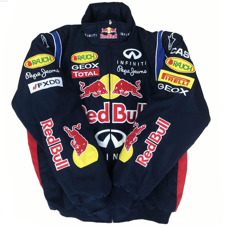 F1 race car suit men's cotton clothing jacket Ferris locomotive suit riding suit jacket full embroidered jack denny cotton suit