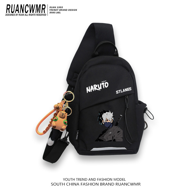 Naruto Game Cartoon Co-Branded Large Capacity Shoulder Messenger Bag Women's Trendy Brand Functional Bag Lightweight Men's Chest Bag
