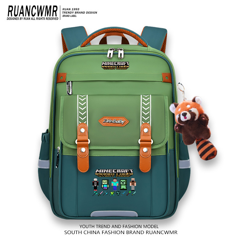 Minecraft Co-Branded Schoolbags for Primary School Students, Boys and Girls, Large-Capacity Backpacks for Boys in Grades 1, 2, 3 and 6 Minecraft Co-Branded Schoolbags for Primary School Students, Boys and Girls, Large-Capacity Backpacks for Boys in Grades 1, 2, 3 and 6