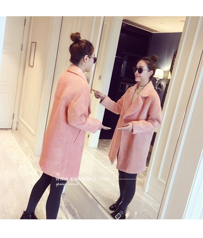 Áo khoác len nữ 2018 phiên bản Hàn Quốc mới của áo len cashmere hai mặt phổ biến mùa thu và mùa đông