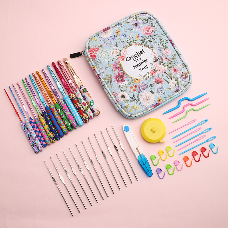 Handmade Soft Clay Extended Mini Afghan Soft-Handle Crochet Hook Aluminum Oxide Lace Crochet Tool Set Handmade Soft Clay Extended Mini Afghan Soft-Handle Crochet Hook Aluminum Oxide Lace Crochet Tool Set