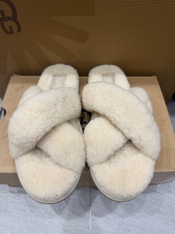 Ugg Store Clearance Shoes Women's Casual Solid Color Classic Fleece-Lined Flat Solid Color Everyday Slippers 1138116